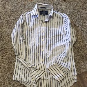 Vintage fit long sleeve vertical stripe shirt